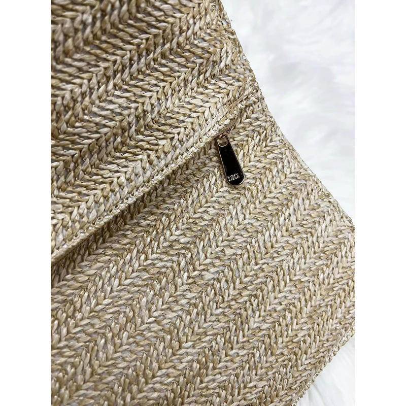 Túi Đeo Vai Thêu logo D Đính Ngọc Trai Phối Dây Xích Thời Trang