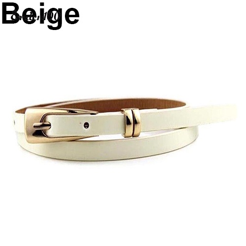 Thắt Lưng Giả Da Màu Trơn Khóa Vuông Thời Trang Cho Nữ