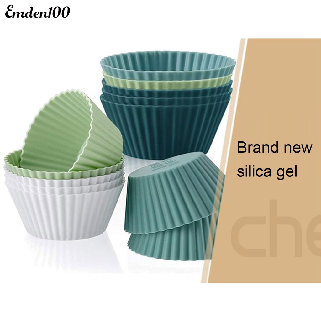 Bộ 12 Khuôn Silicone Làm Bánh Cupcake Chống Dầu