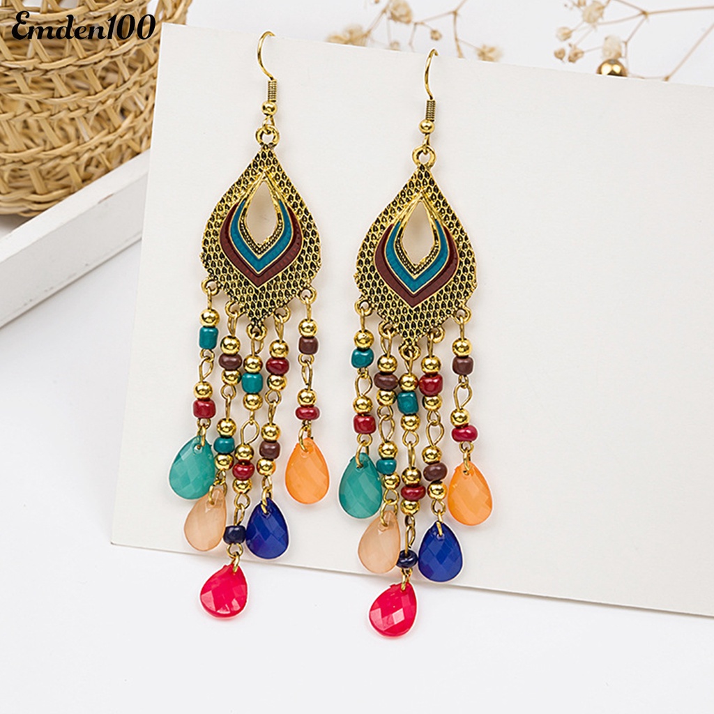 1 Đôi Bông Tai Dáng Dài Phong Cách Trung Hoa