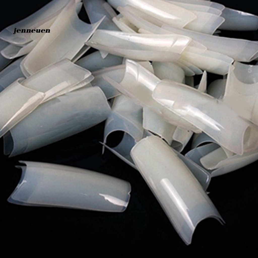 Bộ 500 Móng Tay Giả Màu Trơn Trong Suốt Thời Trang Cho Nữ