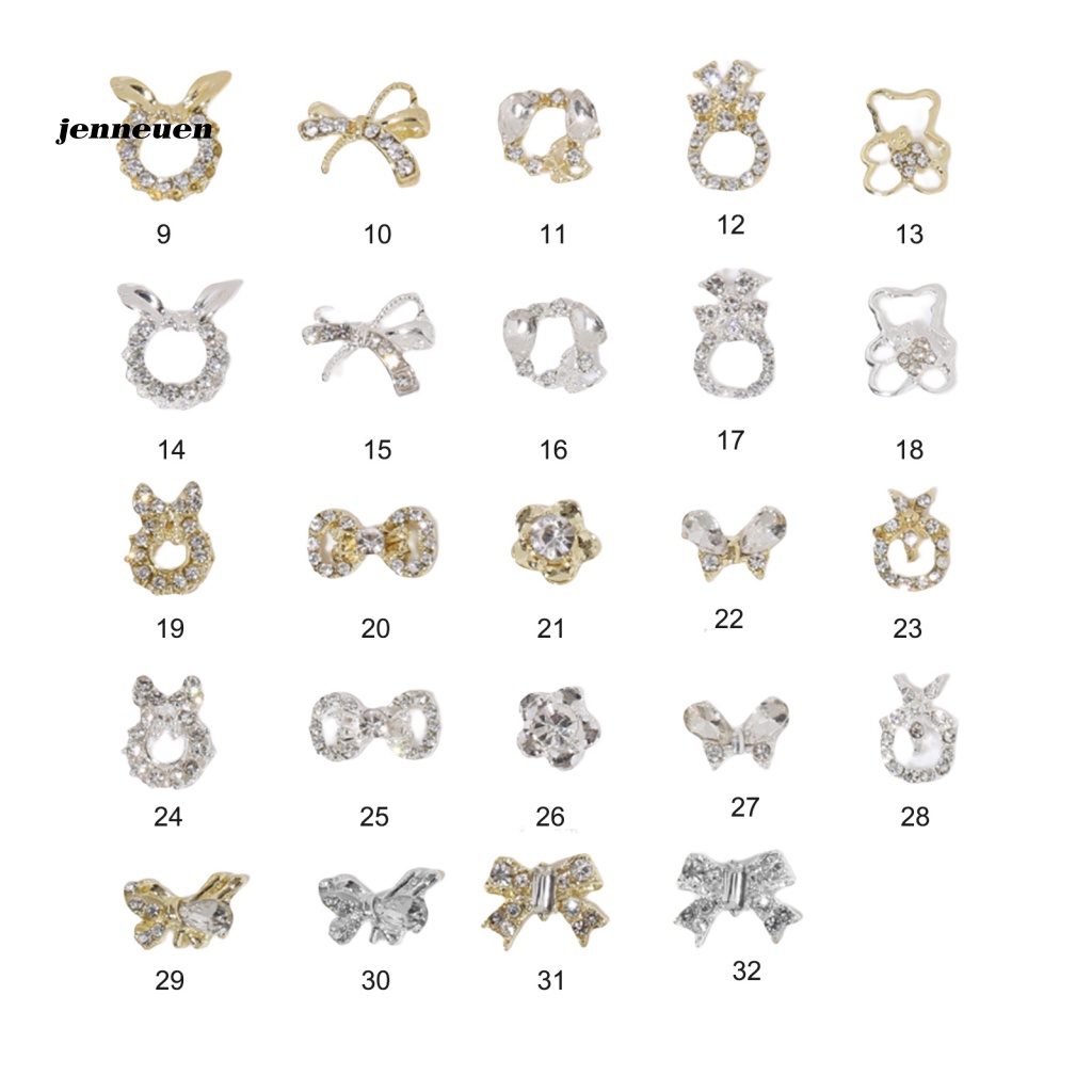 Set 20 Phụ Kiện Trang Trí Móng Tay Đính Nơ Xinh Xắn