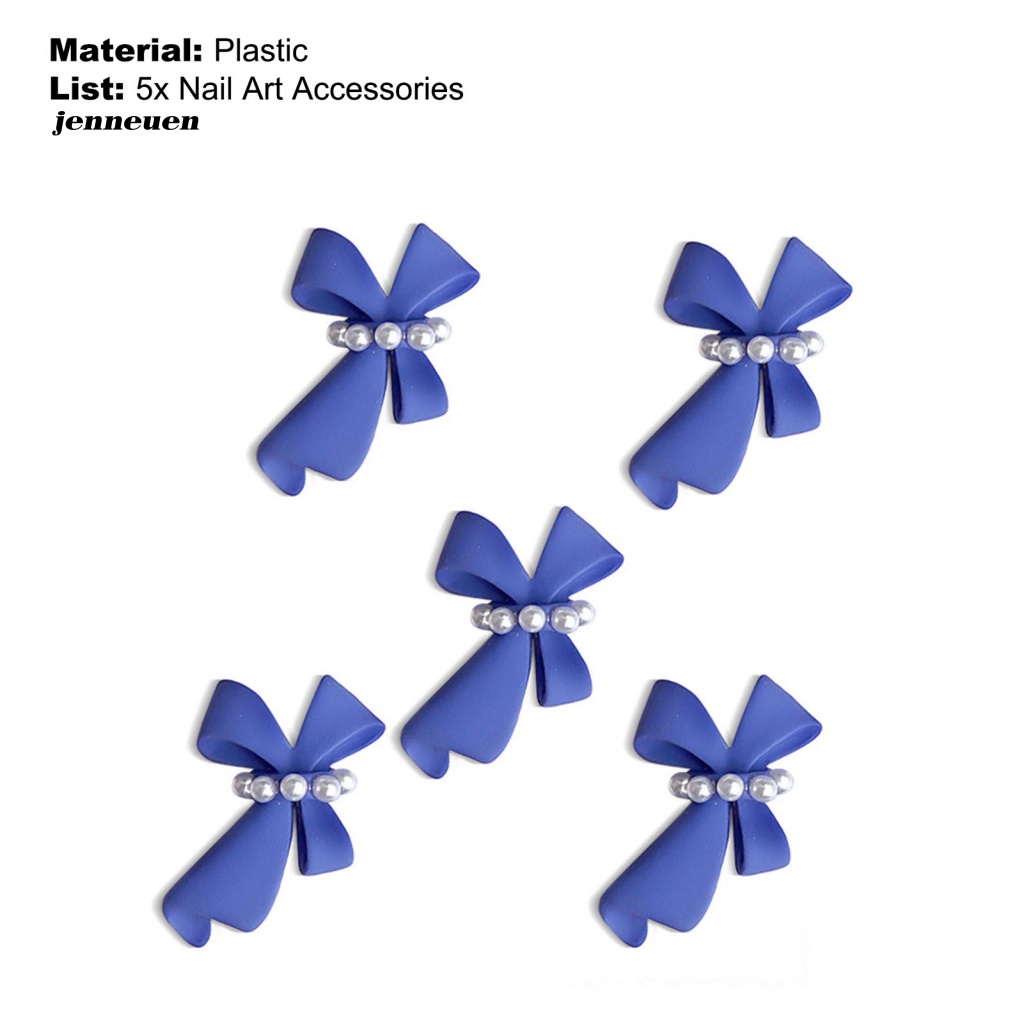 Bộ 5 Phụ Kiện Trang Trí Móng Tay Hình Nơ 3D Xinh Xắn
