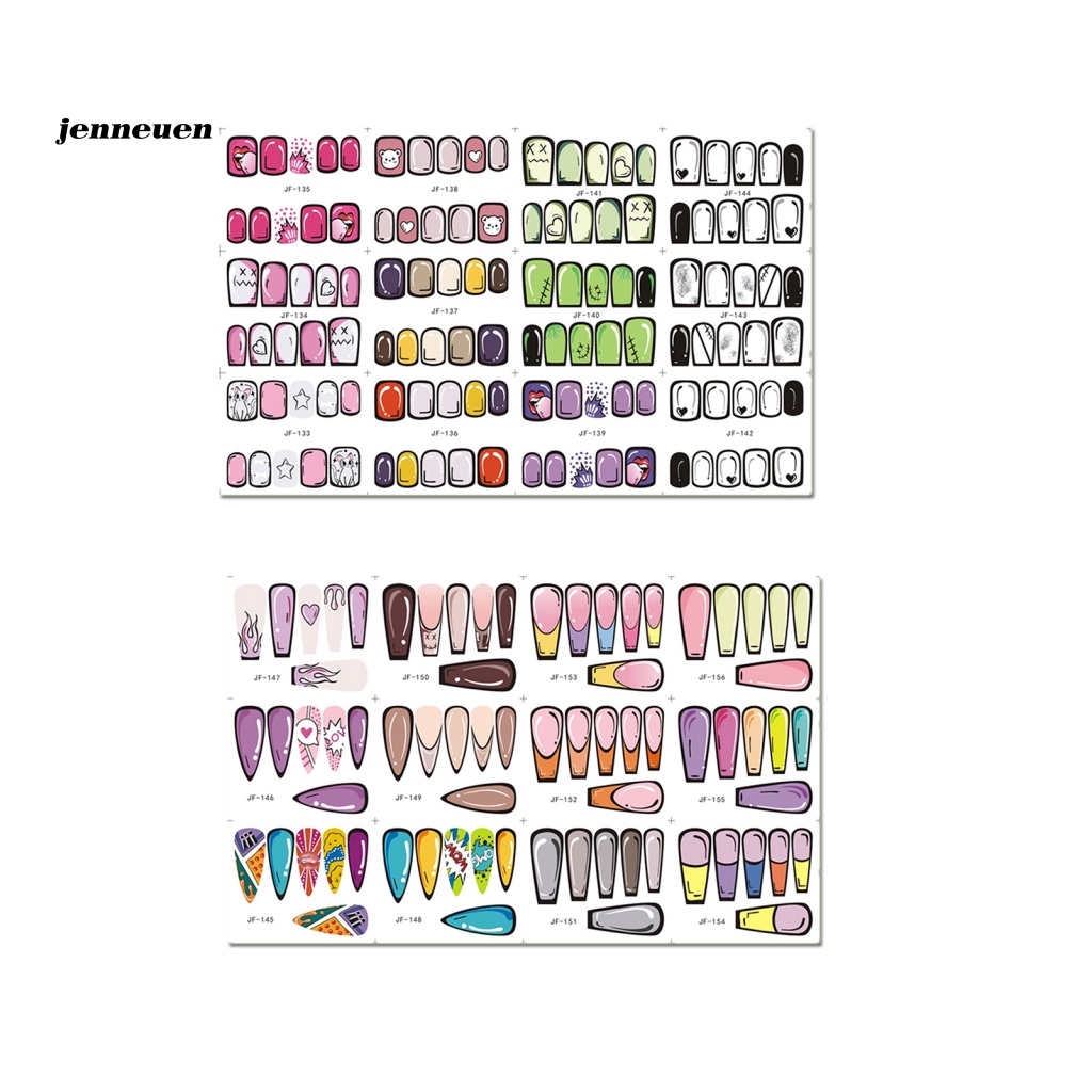 Jen Miếng Dán Móng Tay Nghệ Thuật Siêu Dính Hiệu Ứng 3D Nhiều Kiểu Dáng Họa Tiết Graffiti Hoạt Hình