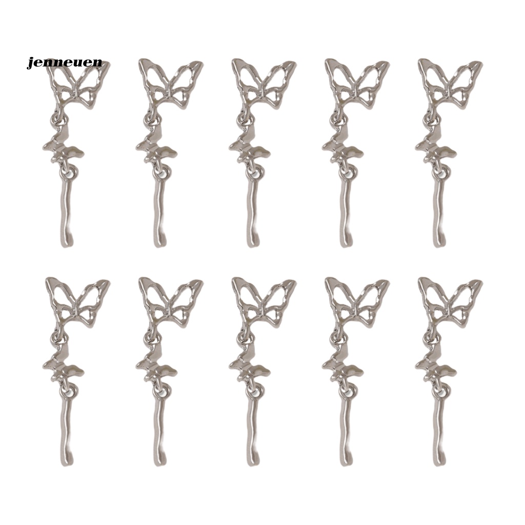 Set 10 Mặt Dây Chuyền Hình Bướm 3D Trang Trí Móng Tay Nghệ Thuật