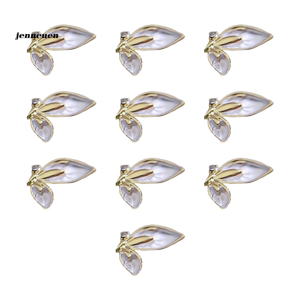 Set 10 Phụ Kiện Hình Cánh Bướm Không Phai Màu Trang Trí Móng Tay Có Thể Tháo Rời