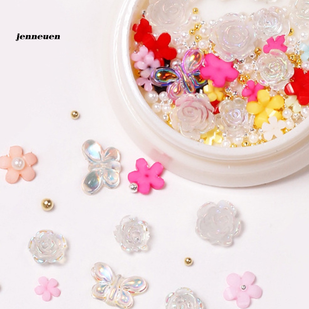 1 Hộp Hoa Trà 3D Lấp Lánh Không Phai Màu Trang Trí Móng Tay DIY