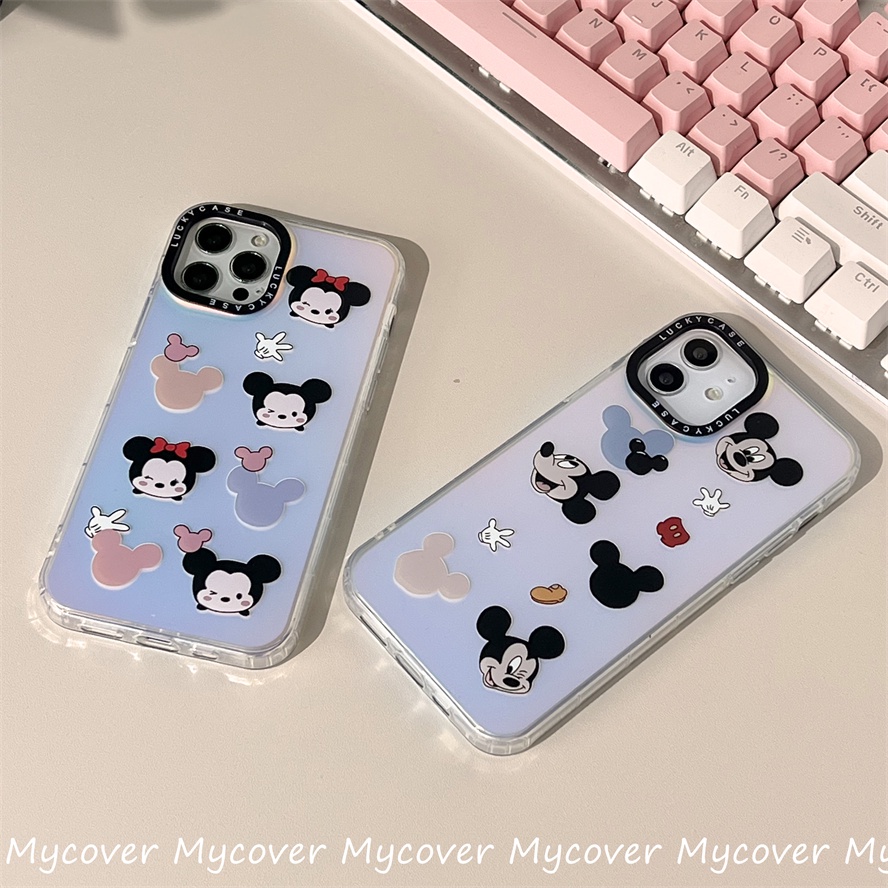 Ốp Điện Thoại Silicon Mềm Hình Chuột Minnie Màu Gradient Cho iPhone 14 13 12 11 Pro Max X XR Xs Max 6 7 8 Plus