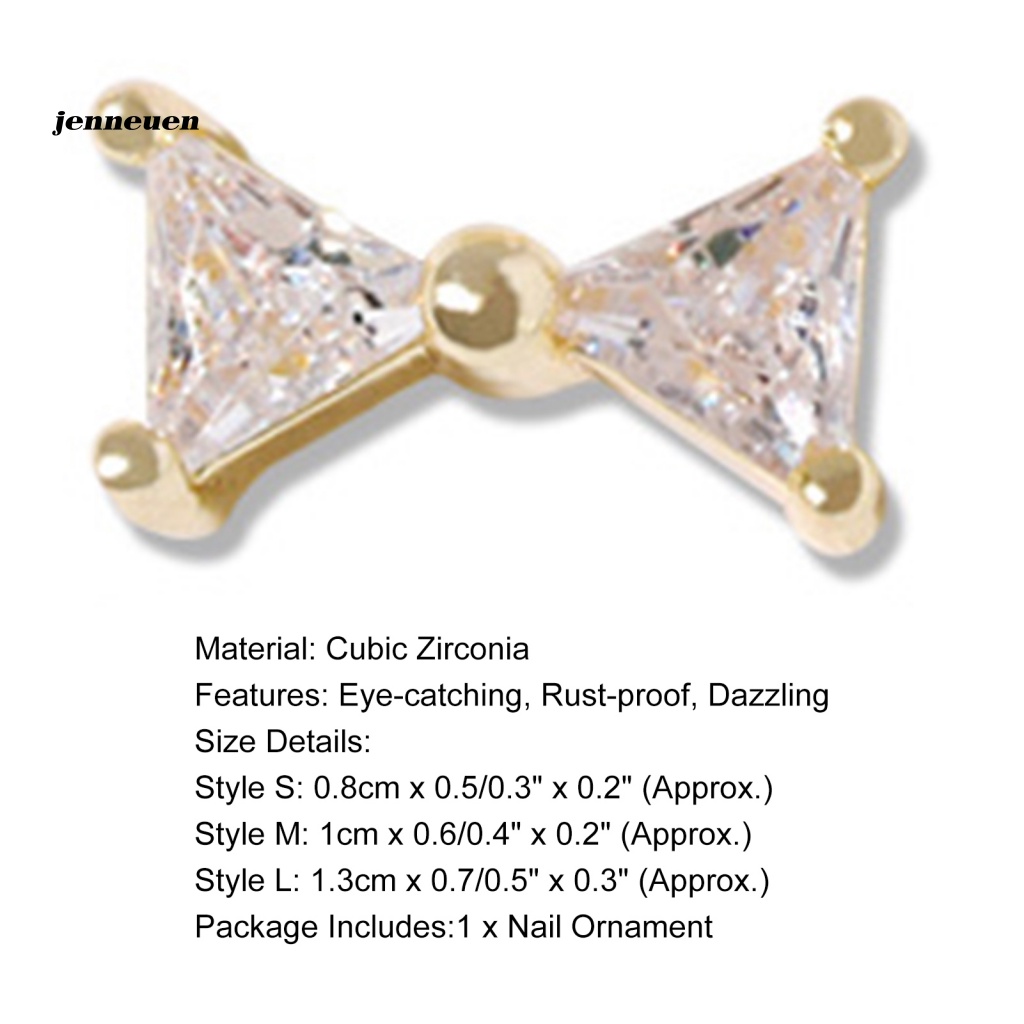 Phụ Kiện Trang Trí Móng Tay Hình Nơ 3D Lấp Lánh Thân Thiện Với Môi Trường