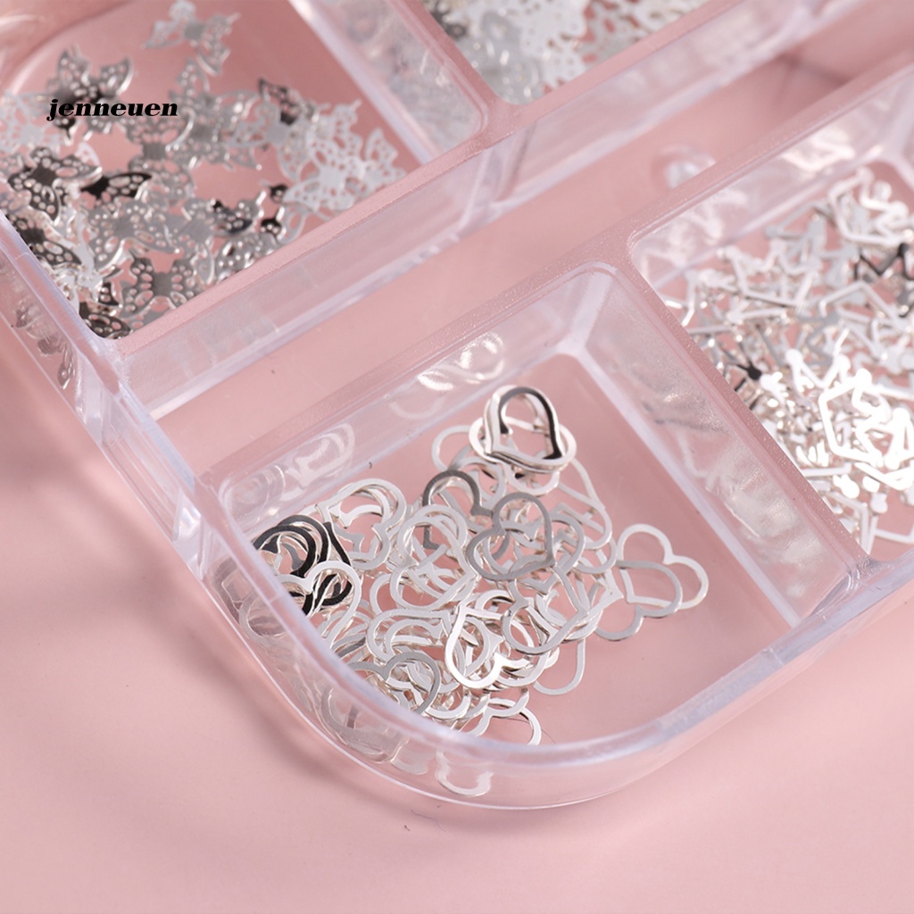 Hộp 50 Phụ Kiện Kim Loại 3D Trang Trí Móng Tay Có Thể Tháo Rời