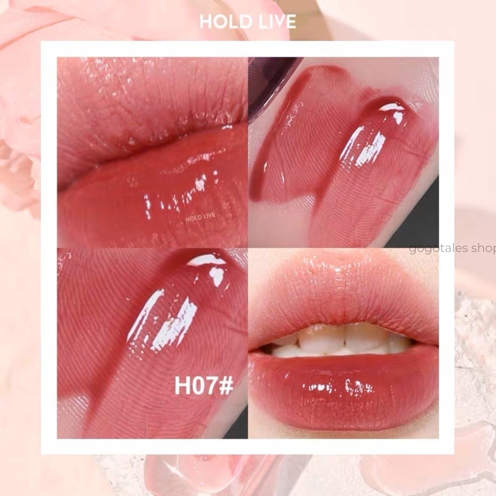 Son bóng Hold Live Wild Flower HL676 mềm môi căng mọng hương đào ngọt ngào chất son gel dưỡng ẩm hiệu ứng bling bling