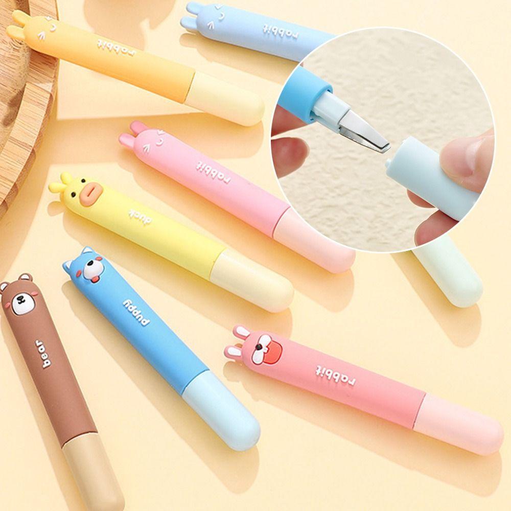 Nhíp Nhổ Lông Mày Đầu Phẳng Bằng Thép Không Gỉ Hình Thỏ & Gấu Hoạt Hình Dễ Thương Cho Nữ