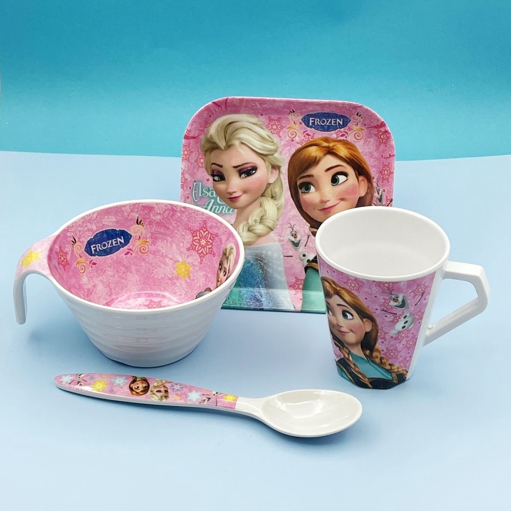 Bát Ăn Cơm Chống Rơi In Hình Công Chúa Elsa Dễ Thương Cho Bé Mẫu Giáo Từ 3-6 Tuổi