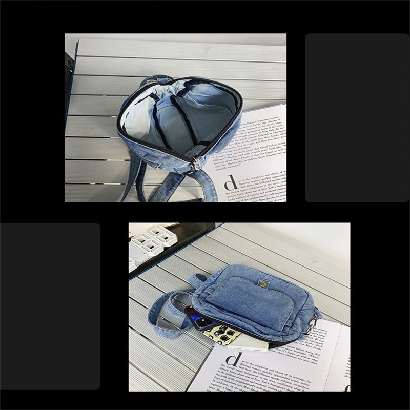 Túi Đeo Chéo Vai Đựng Điện Thoại Bằng Vải Jean Thời Trang Mùa Hè Dành Cho Nữ