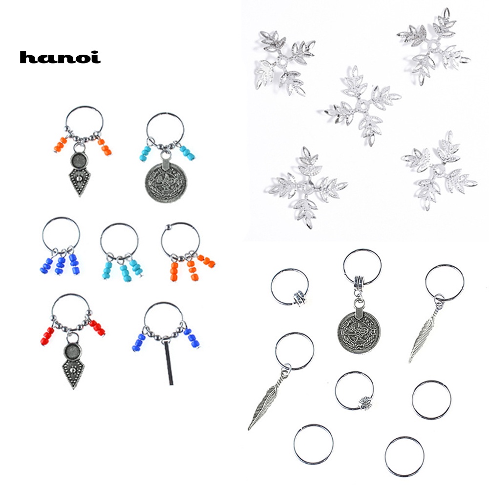 1 Gói Kẹp Tóc Đuôi Heo Châu Phi Đính Hạt / Đồng Xu DIY Dành Cho Nữ