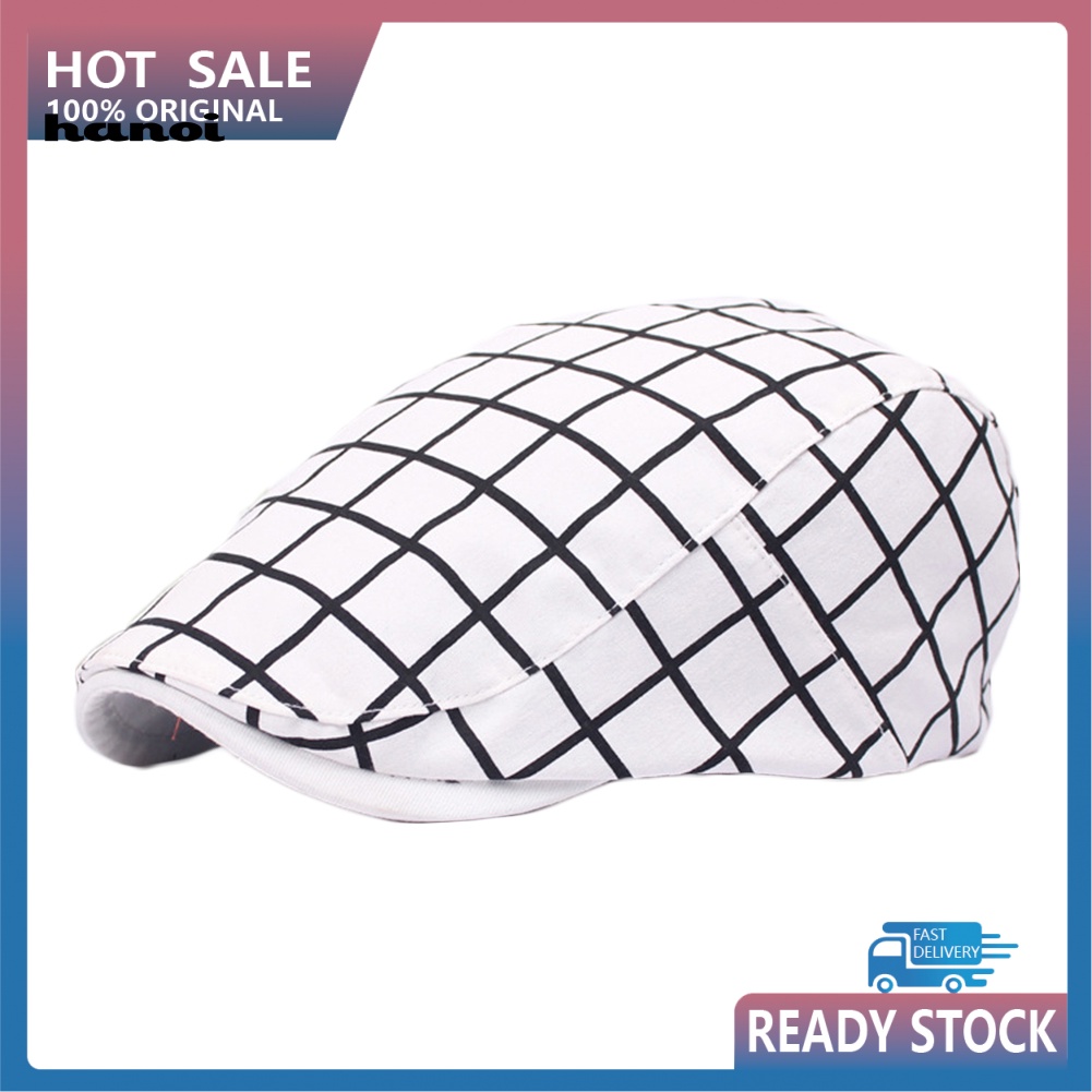 Mũ Beret Họa Tiết Caro Thời Trang Cho Nam Nữ