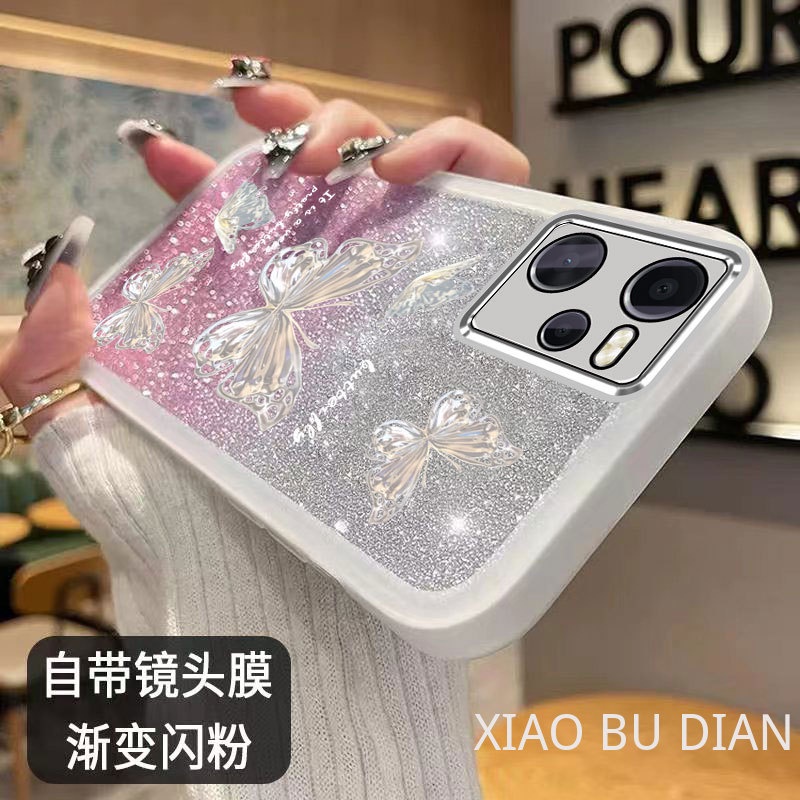 Ốp lưng Realme c35 4g Realme NARZO 50A Prime Ốp Điện Thoại Lens Protection Film Soft Transparent Butterfly Pattern Gradient Color Trường hợp điện thoại Realme c35 4g Realme NARZO 50A Prime Shock Protection Case