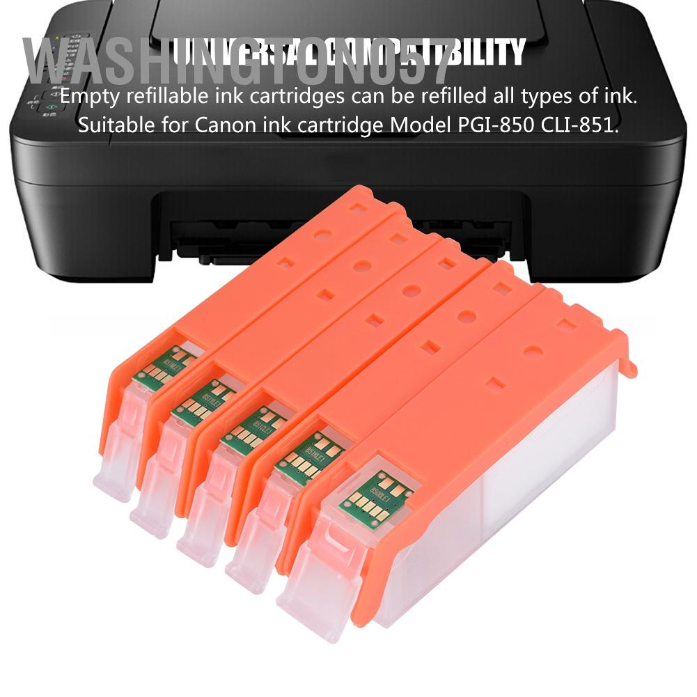 Washington057 Hộp Mực Đổ Lại 5 Màu PGI-850/CLI-851 Với Chip ARC Cho Canon PIXMA MG6380/MG5480