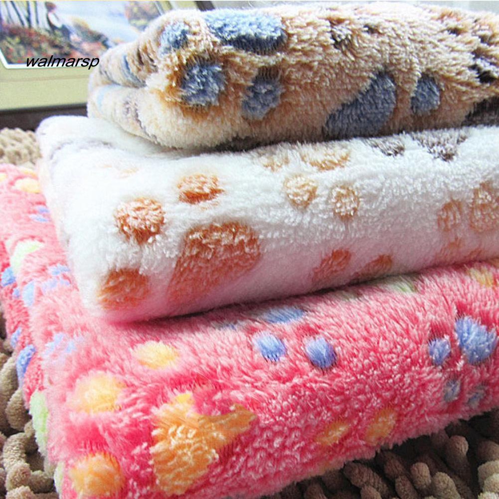 Chăn Nhung San Hô Mềm Ấm Áp In Họa Tiết Dấu Chân Chó Mèo Dễ Thương Dùng Làm Quà Tặng Cho Cún Cưng