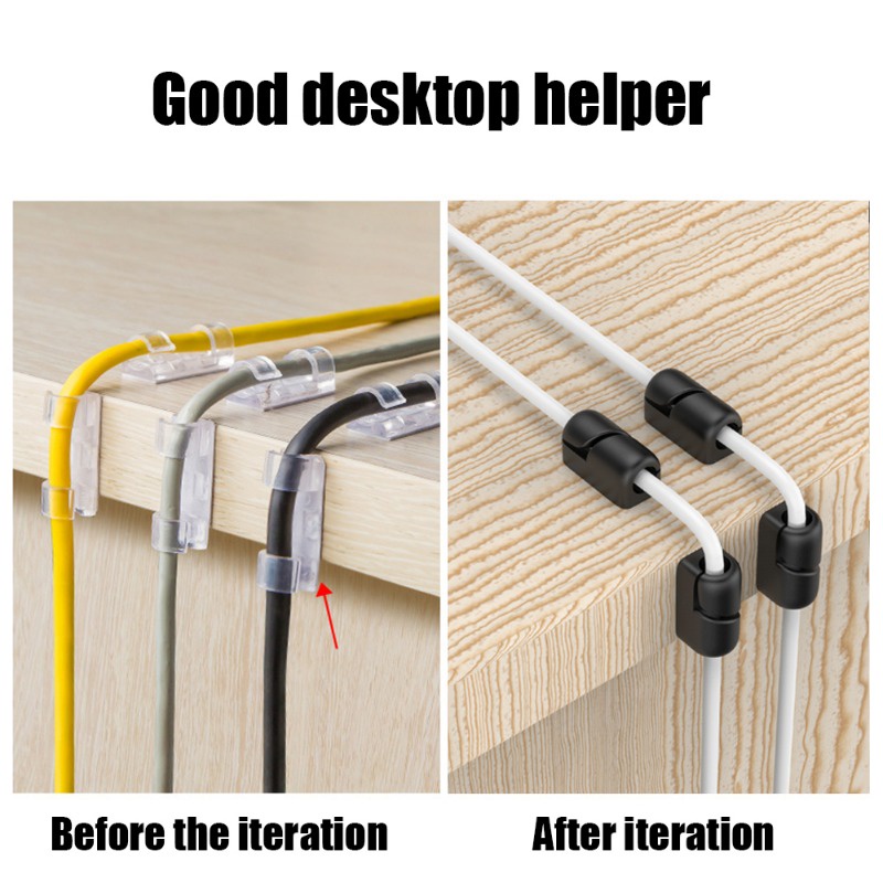1 Kẹp Cố Định Dây Cáp USB Đa Năng 4 Màu Sắc Tiện Dụng Cho Gia Đình / Văn Phòng