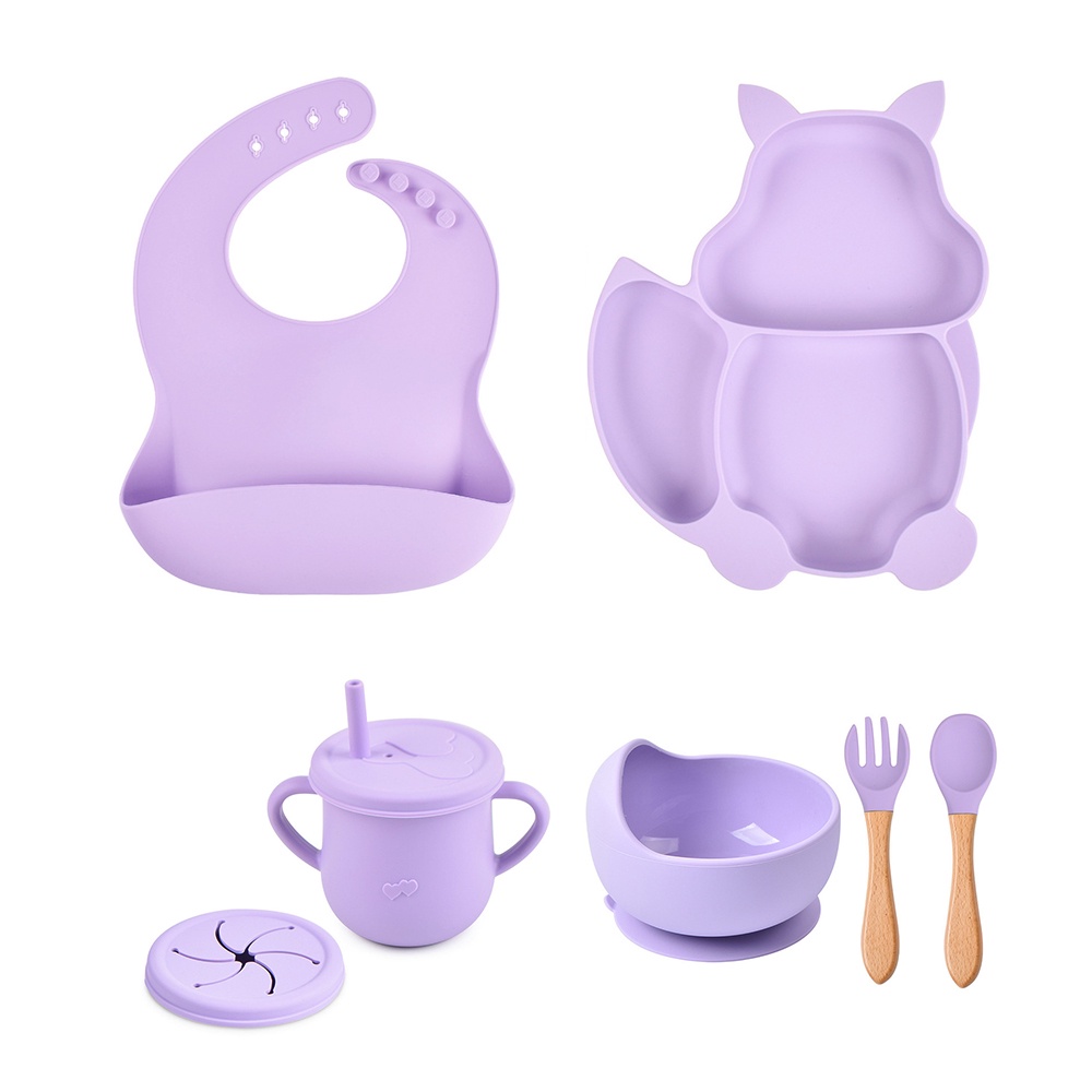 Set 4 / 6 / 8 Bát Ăn Bằng Silicone Không BPA Có Giác Hút Chống Trượt Cho Bé