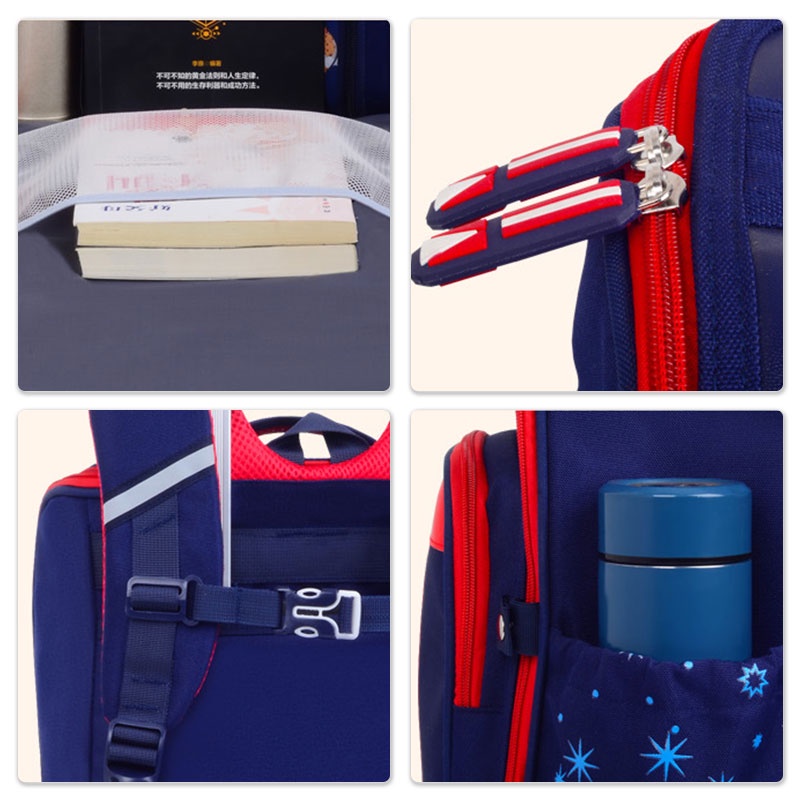 SUPER KIDS Ba Lô Đi Học Có Bánh Xe Kéo Chống Thấm Nước Dành Cho Bé Lớp 1 / 2 / 3 / 5 / 6 Ốp