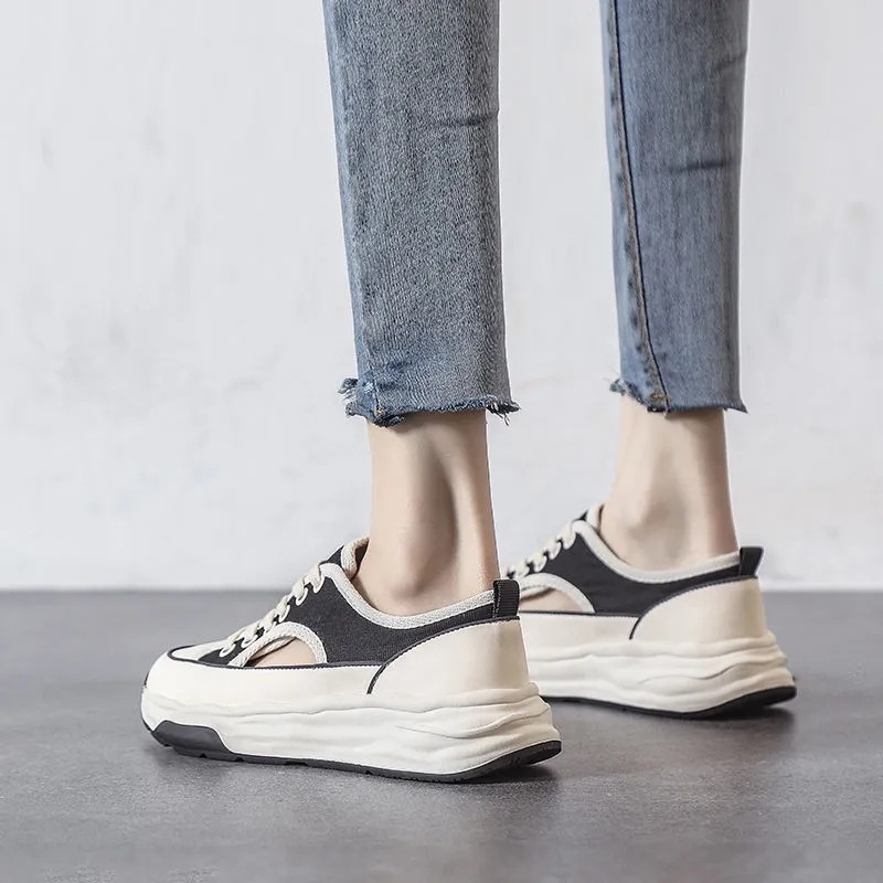 Giày Thể Thao Vải Canvas Đế Dày Thời Trang Mùa Hè 2023 Cho Nữ