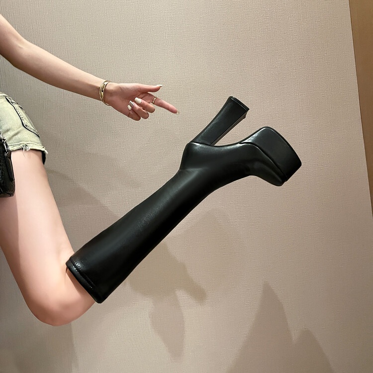 Giày Bốt Thời Trang Âu Mỹ 2023 Kích Thước Lớn Có Khóa Kéo Bên Hông Gợi Cảm Thích Hợp Đi Hộp Đêm