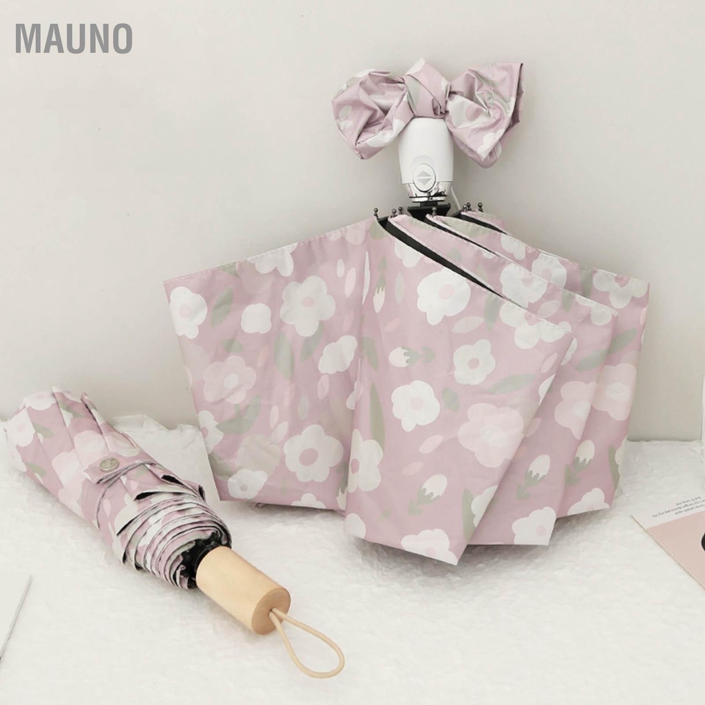 Mauno Ô Tự Động Hoa Nhỏ Phong Cách Dù Che Nắng Chống Tia UV Gấp Đi Mưa Thấm Nước