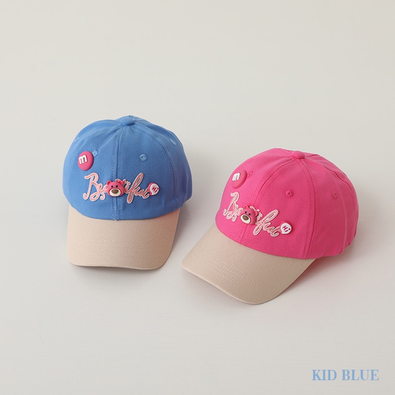 Mũ Lưỡi Trai Chống Nắng Hình Gấu Dâu Tây Màu Trắng Ngọt Ngào Dễ Thương