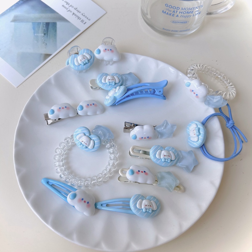 Kẹp Tóc Hình Đám Mây / Ngôi Sao / Đám Mây Màu Xanh Dương Xinh Xắn Cho Bé