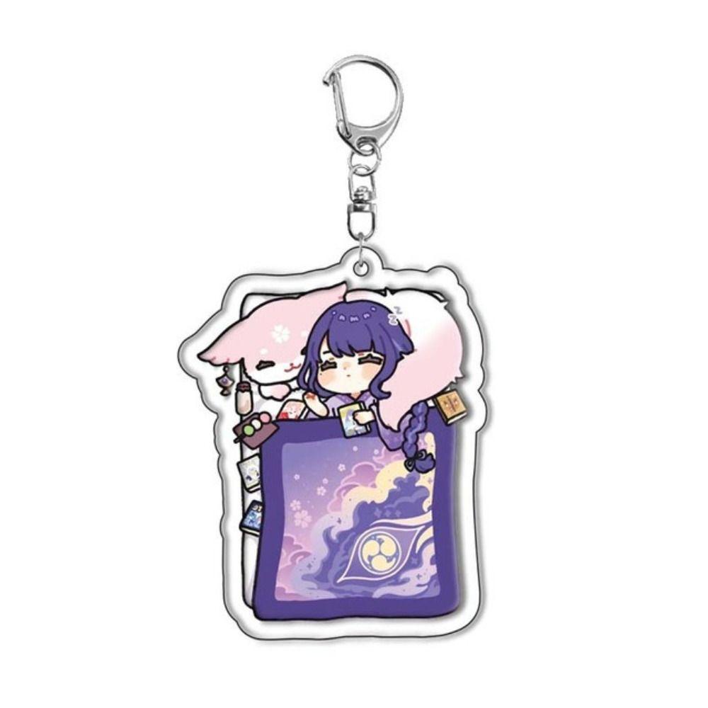 Mmluck Genshin Va Chạm Móc Khóa Bằng Acrylic Họa Tiết Hoạt Hình Anime Genshin Va Chạm Trang Trí Túi Xách Đi Học