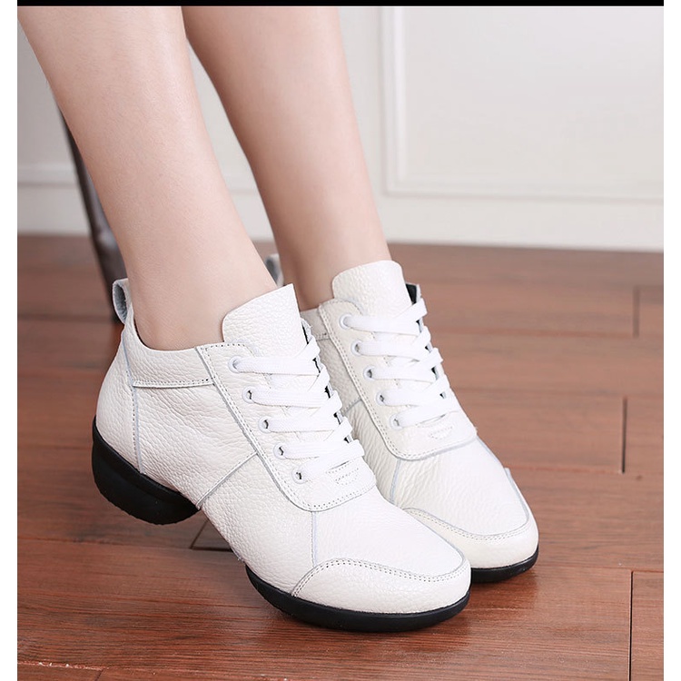 Giày Khiêu Vũ Bằng Da Bò Phối Lưới Thiết Kế Hiện Đại