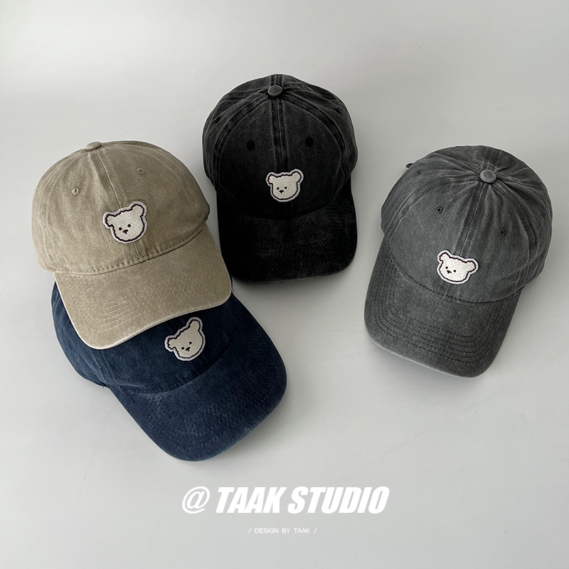 Mũ Lưỡi Trai Thêu Hình Gấu Phong Cách Hàn Quốc Trẻ Trung Dành Cho Nữ