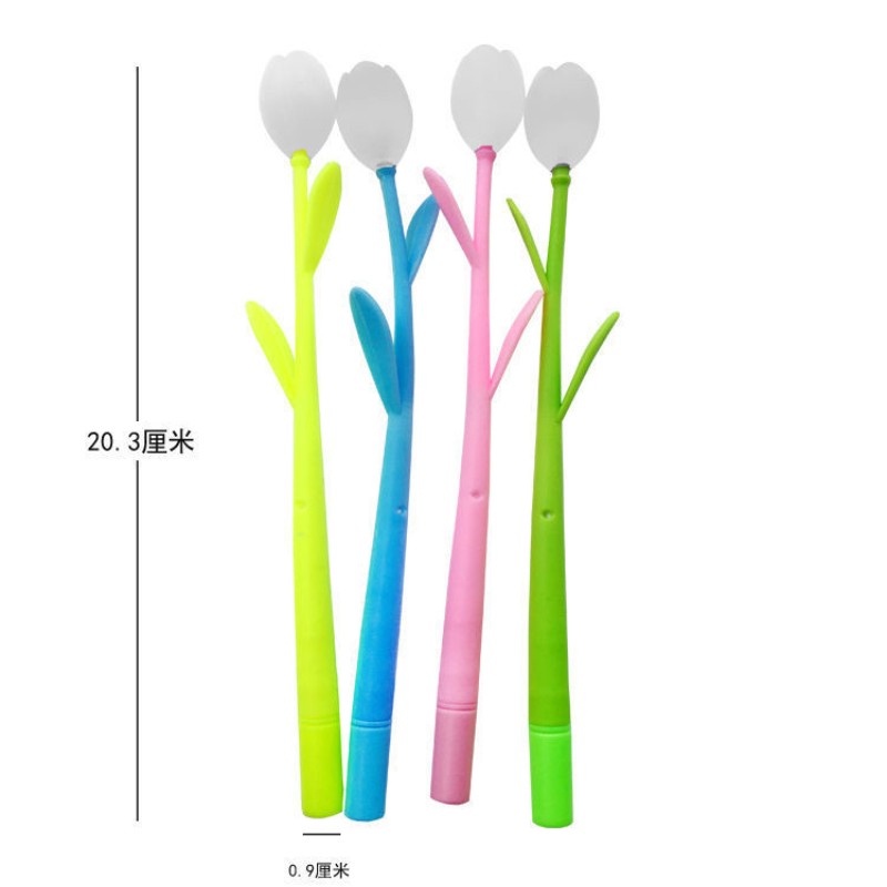 Bút Mực Đen Hình Hoa Tulip Thay Đổi Màu Sắc Dễ Thương Cho Học Sinh