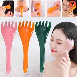 Cây lược mát xa da mặt cầm tay cán dài màu xanh lá cây thoải mái