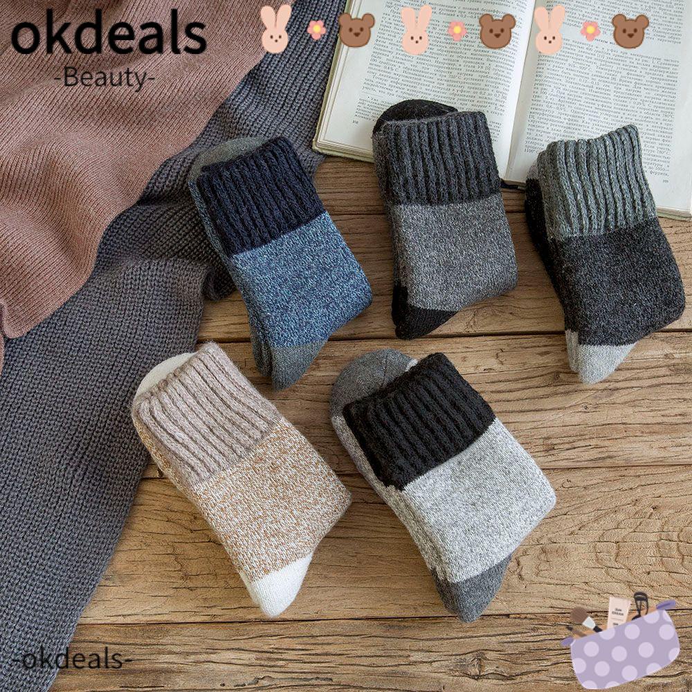 1 Đôi Tất Len Cashmere Dày Phong Cách Retro Cho Nam