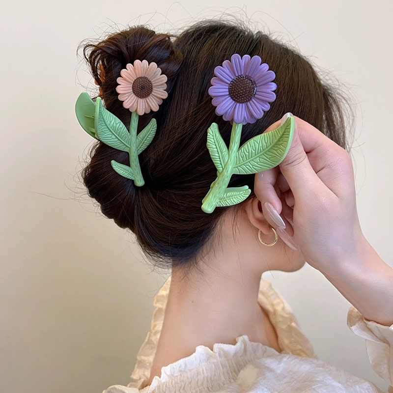 Kẹp tóc CHLINS bằng nhựa hình hoa thời trang cho nữ