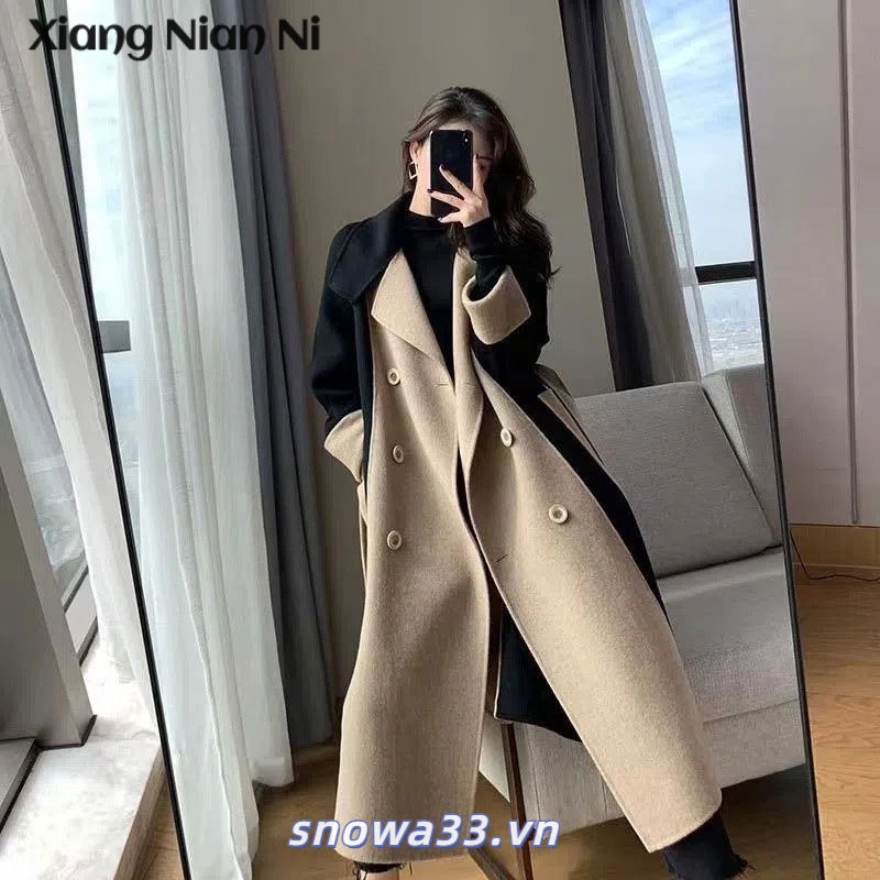 Xiang Nian Ni Áo Khoác Len Lông Cừu Hai Mặt Dáng Dài Phong Cách Hepburn Mới Phù Hợp Với Nữ