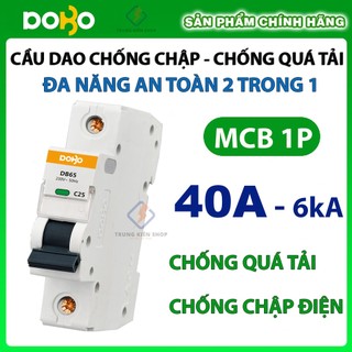 Cầu dao tự động 1p 1 tép 40a 6ka mcb dobo korea - siêu nhạy 6ka (aptomat tự động bảo vệ quá tải - chống chập cháy