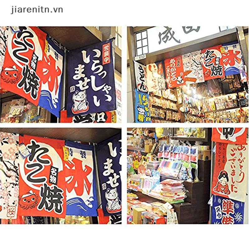 Rèm Treo Cửa Hàng Sushi / Quán Cà Phê / Pub Hình Mèo May Mắn Phong Cách Nhật Bản