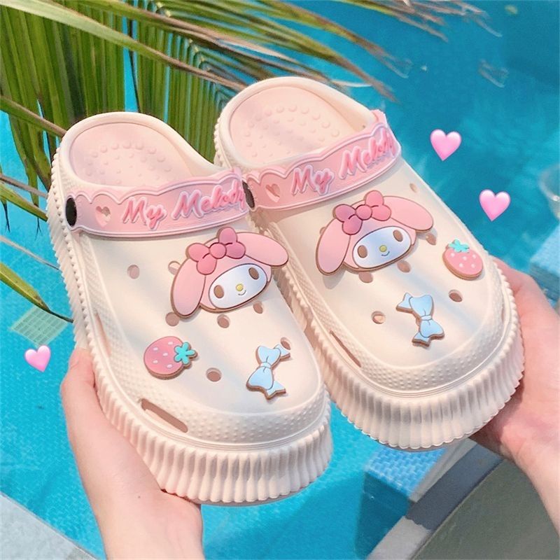 Hàng Có Sẵn Dép Sandal Nhẹ Nhàng Họa Tiết Kuromi Hoạt Hình Mùa Hè 2023 Dễ Thương Có Giá Bán Chạy Cho Nữ