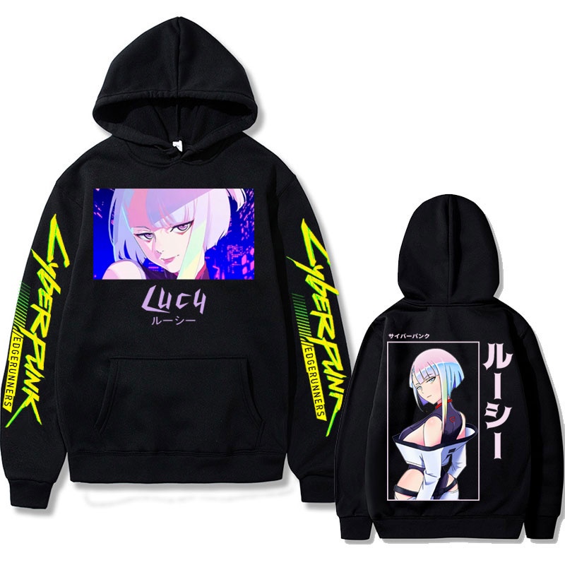 Áo Hoodie In Hình Lucy Cyberpunk Edgerunners Hai Mặt Thời Trang Thu Đông Cho Nam Nữ