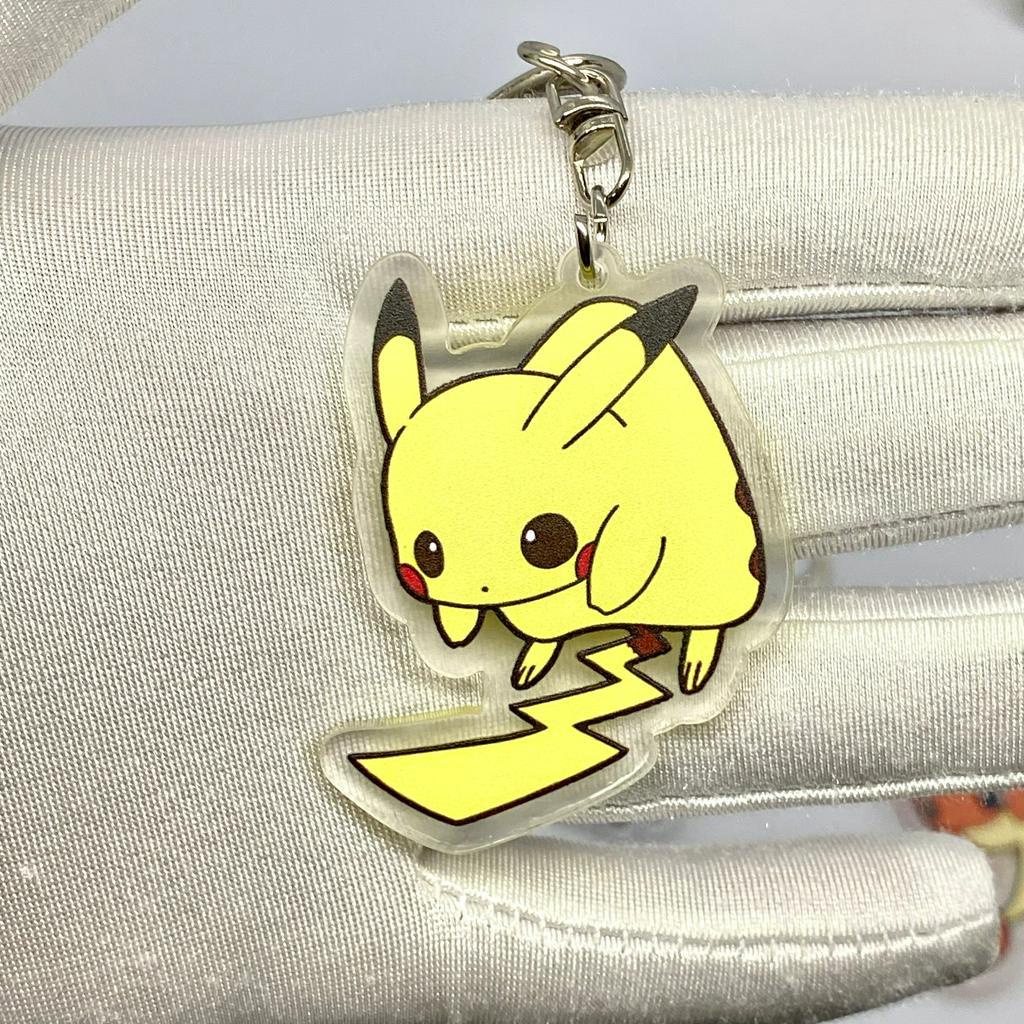 Móc khóa Pokemon Pikachu nhựa Acrylic hai mặt, in hình các nhân vật dễ thương Amine manga