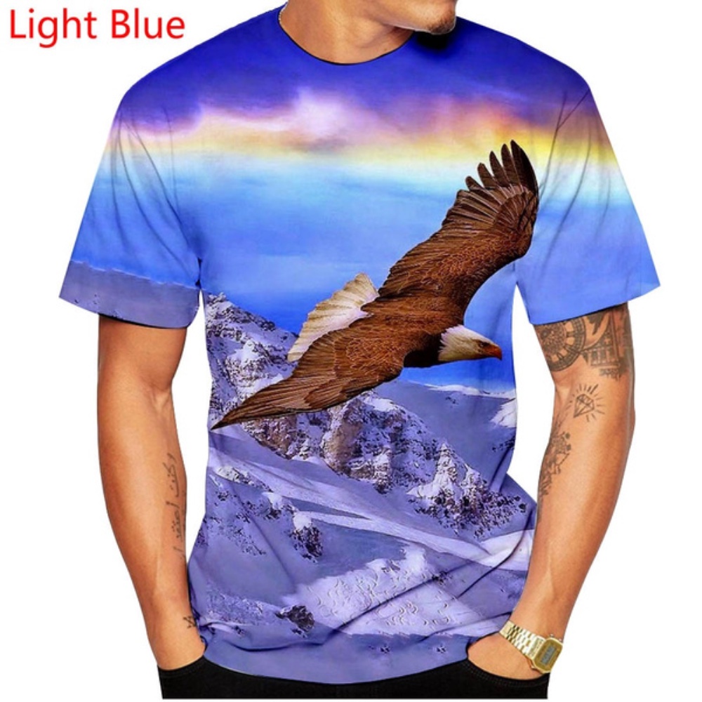Áo Thun Tay Ngắn In Hình Đại Bàng 3d Thời Trang 2023 Cho Nam
