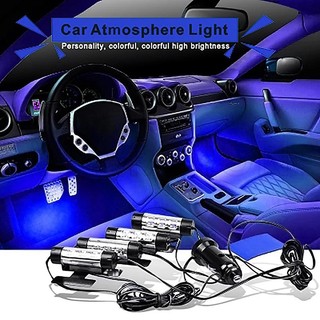 Đèn Led Xanh Dương 4 Trong 1 Trang Trí Nội Thất Xe Hơi