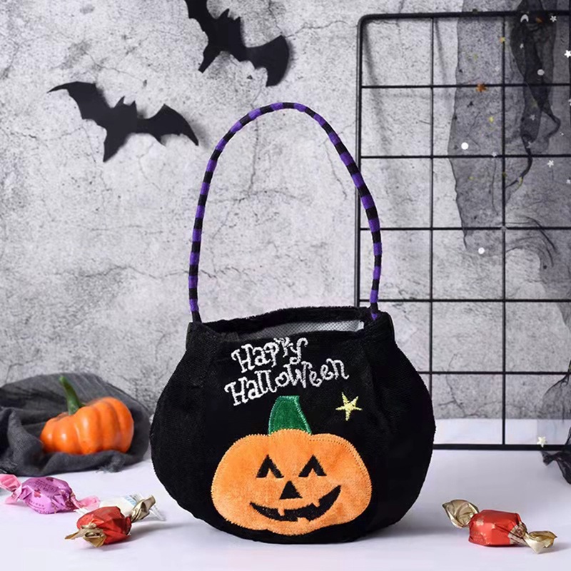 1 Giỏ Đựng Kẹo Hình Trụ Bí Ngô halloween