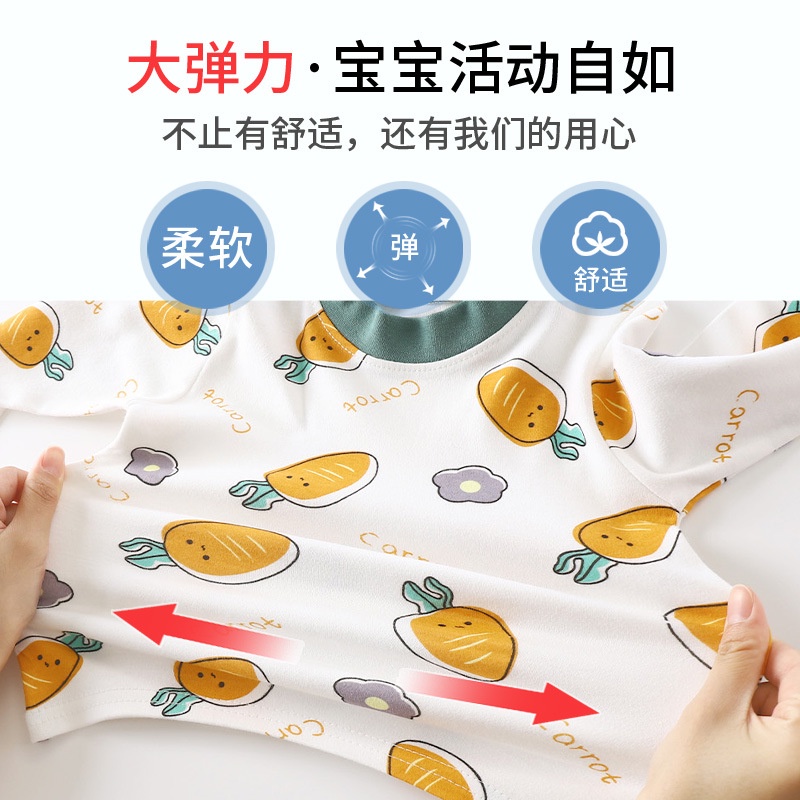 Bộ Đồ Ngủ cotton Tay Dài Giữ Ấm Mùa Thu Phong Cách Hàn Quốc Cho Bé Sơ Sinh 60-130cm