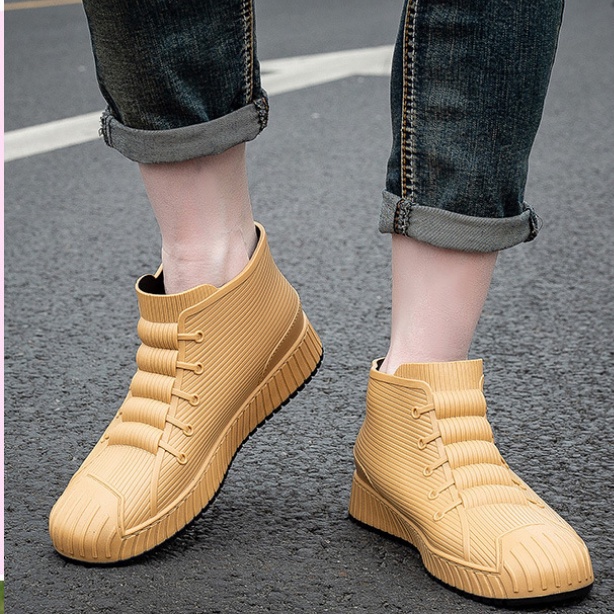 Giày Bốt Cao Su Đi Mưa / Câu Cá Chống Trượt / Thấm Nước Phong Cách Mới Cho Nam