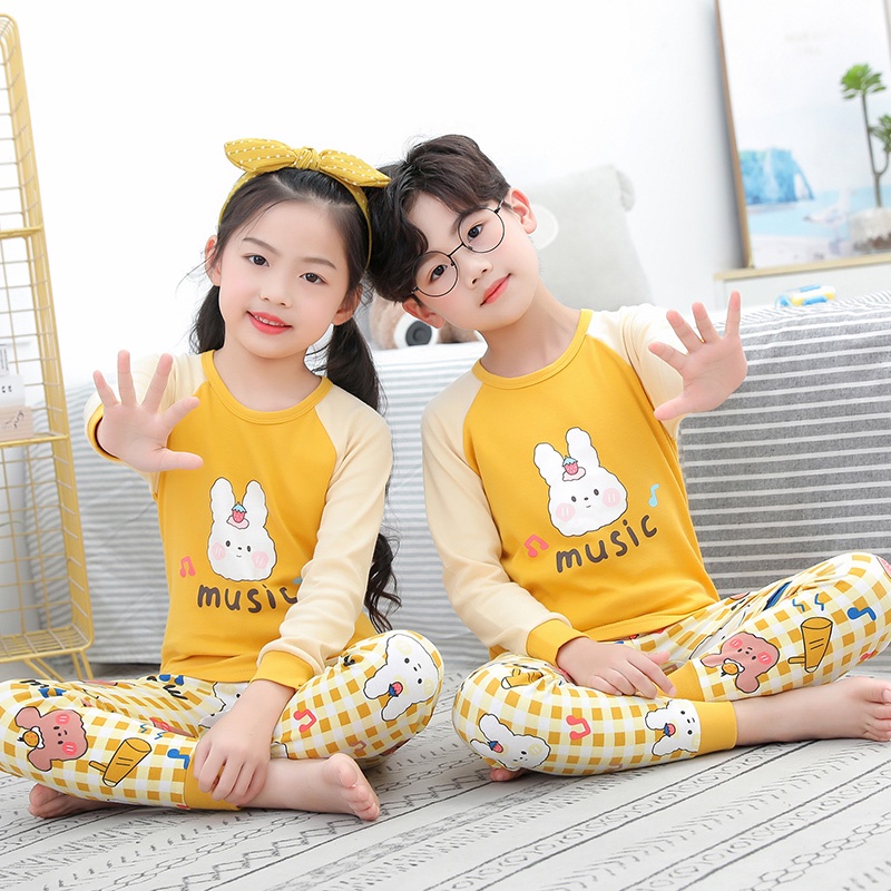 Bộ Đồ Ngủ 2 Món Bằng Cotton 100-160 Thiết Kế Mới 2023 In Họa Tiết Hoạt Hình Dành Cho Bé Gái